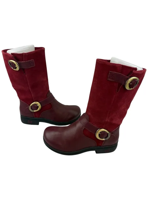 Alegria Kris Boots Womens Size 36/5-5.5 Red Leather Mid Calf Comfort Fall Winter - Image 9