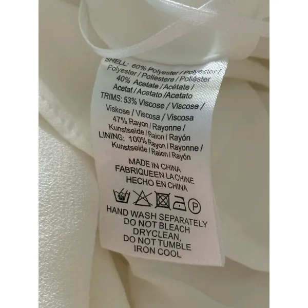 Sau‎ Lee Patsy Backless Mini Dress Size 6 US Ivory Halter Crepe Bow Sash - Image 5