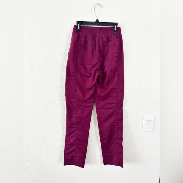 Dickies Medical Scrub Pants XXS Wine Burgundy Cargo Utility Drawstring DK080 - Image 9