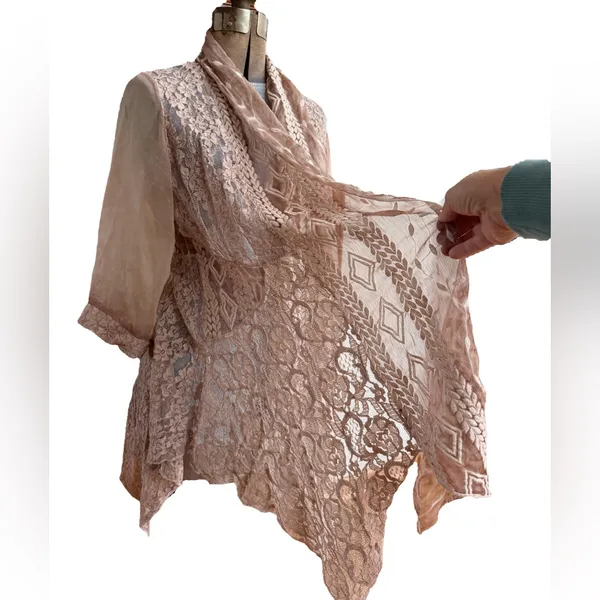 Bohemian, Victorian, Lace, Sheer, Embroidered, ALL THE THINGS, Gorgeous Topper - Image 3