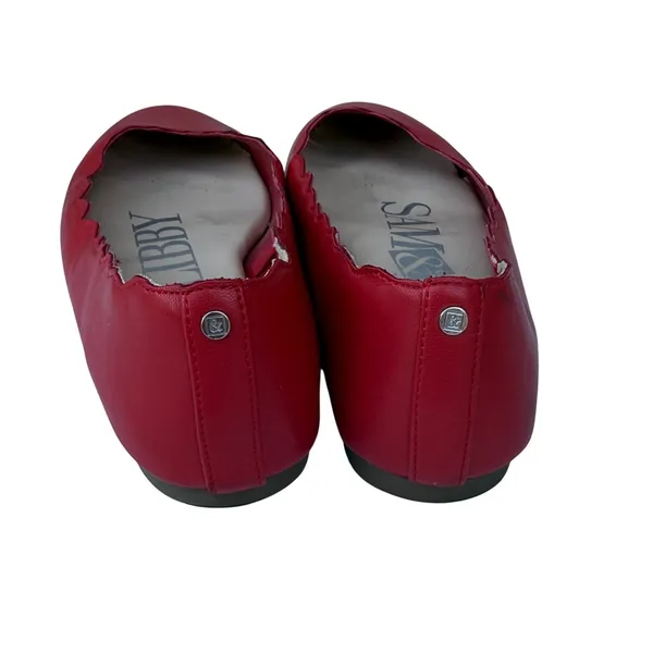 Sam & Libby Womens Scalloped Ballet Flats Red Round Toe Slip On Shoes Size 9.5 - Image 5