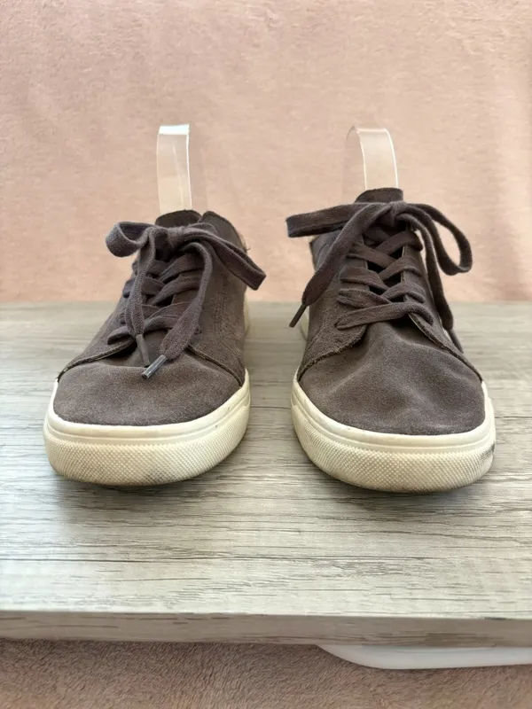 Lucky Brand Loucia Gray Suede Leopard White Midsole Lace Up Sneaker 7.5 $80 - Image 2