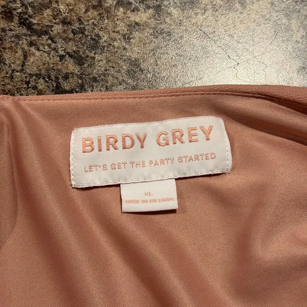 Birdy Grey Dress Bridesmaid Romantic Elegant Minimalist Cottage Formal Maxi XL - Image 3