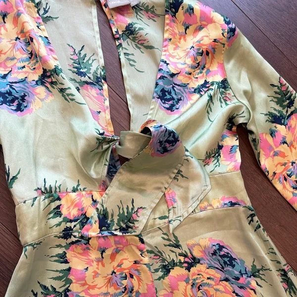 ASOS Green Floral Dress US 6 C27-058 - Image 3