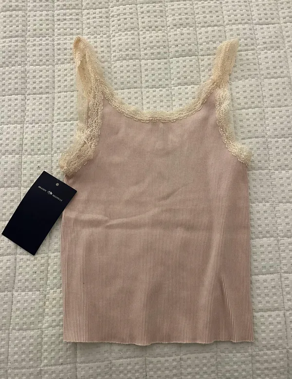 Light Pink Lace Tank Top - Image 2