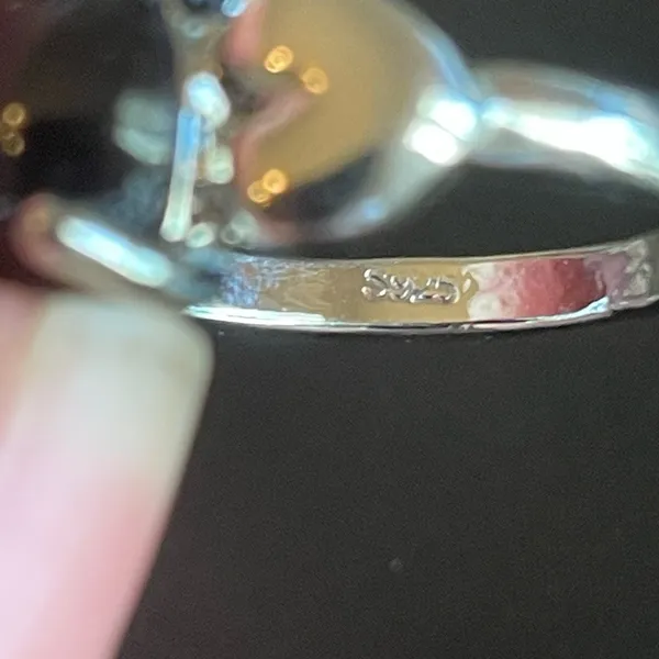 Black agate S925 silver ring size 7.75 - Image 3