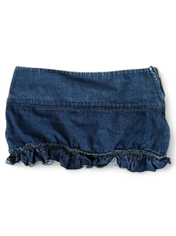 Y2K Denim Micro Mini Skirt - Image 2