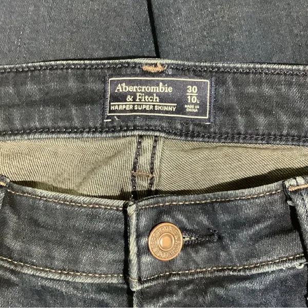 Women’s ABERCROMBIE & FITCH Dk Wash “Harper” Super Skinny Jeans Sz 30/10 - Image 3
