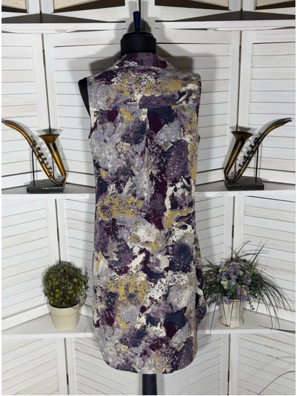 Vintage Y2K dress sleeveless purple camo avant-garde boho fairy whimsigoth sz M - Image 2