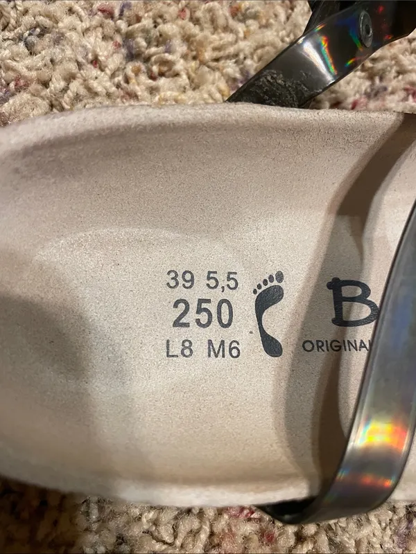 Birkenstock Betula Iridescent Strappy Sandals - Beige Footbed - Image 3