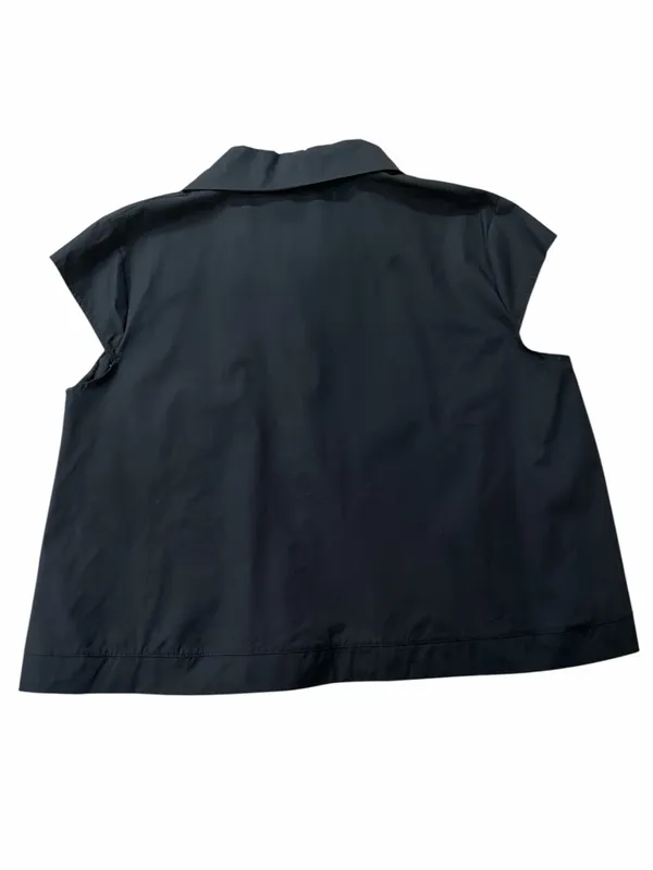 B.Yu Black Poplin Cotton Swing Top with Cap Sleeves - Image 2