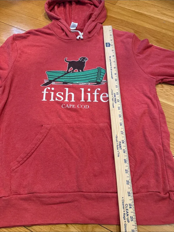 Cape cod fish life hoodie sweatshirt size medium. Red - Image 6