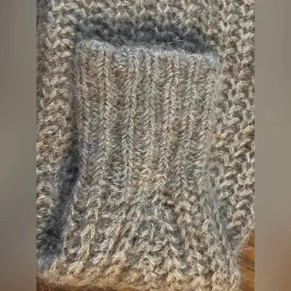 Abercrombie & Fitch Sweater Beige Tan Alpaca Blend Crop Cable Knit Sz Xs - Image 4