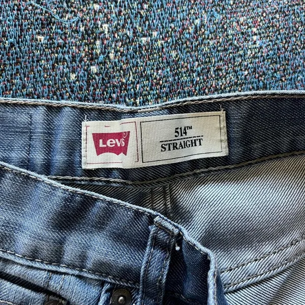 Levi's 514 Blue Straight Leg Jeans Classic SZ 29/29 Bootcut Distressed High Rise - Image 16