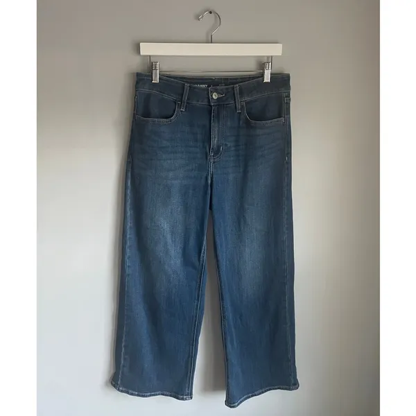 Old Navy Jeans High Rise Wow Wide Leg size 6 Boho Clean Minimalist‎ Cropped - Image 2