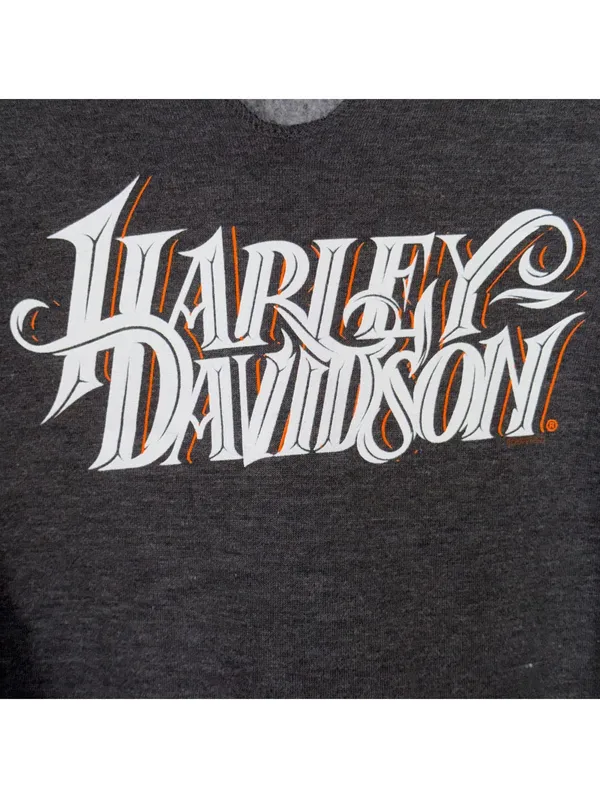 Harley-Davidson Savannah GA Gray Hoodie Size M - Image 3