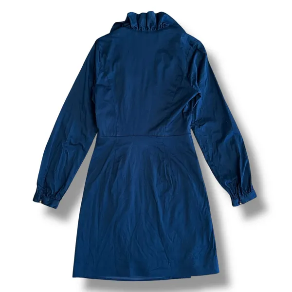 Elizabeth McKay Women’s Navy Ruffle Collar Wrap Dress Size 2‎ Long Sleeve - Image 5