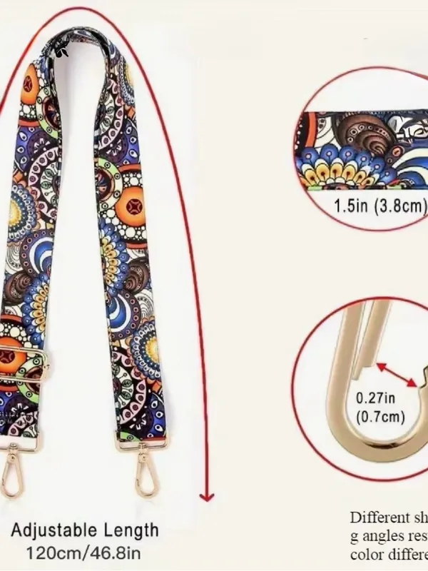 Colorful Mandala Print Adjustable Bag Strap Blue - Image 3