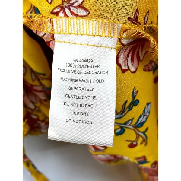 Derek‎ Heart Short Sleeeve Floral Cover Up Tie Up Kimono Large Boho Festival - Image 6