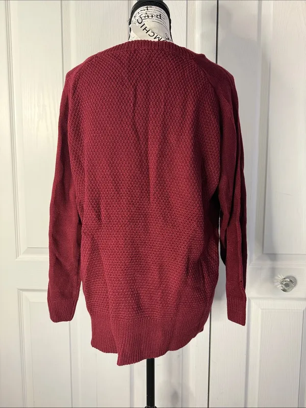 BloomChic Women's Crewneck Sweater in Burgundy - Image 3
