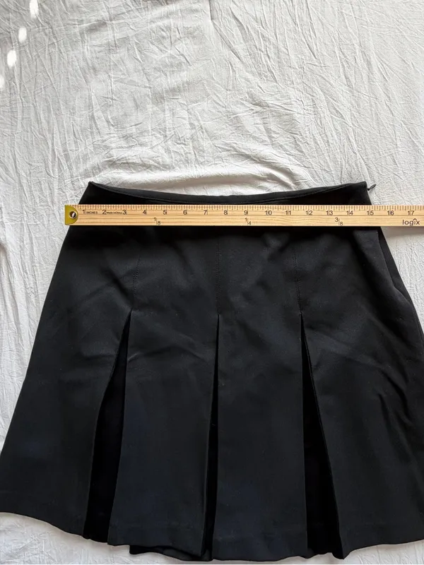 Tempo Paris‎ Black Pleated Mini Skirt Size 8 Petite - Image 4