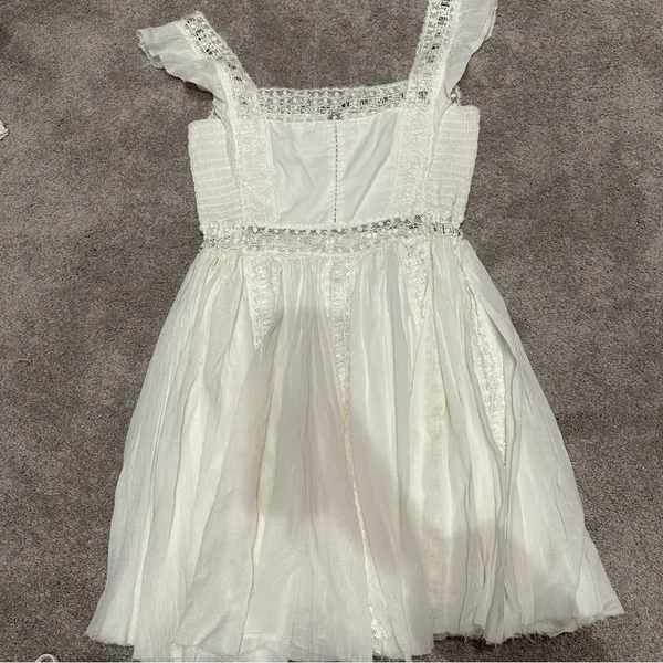 Free People White Lace Dress - Image 4
