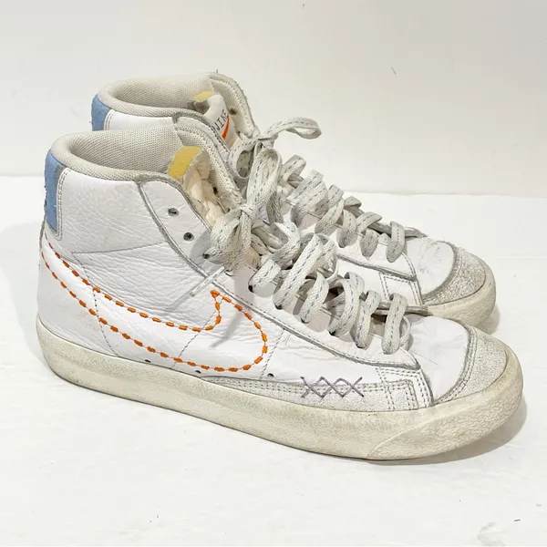 Nike Size 8 Blazer Mid 77 DX2350-100 White Leather Sneaker‎ - Image 3