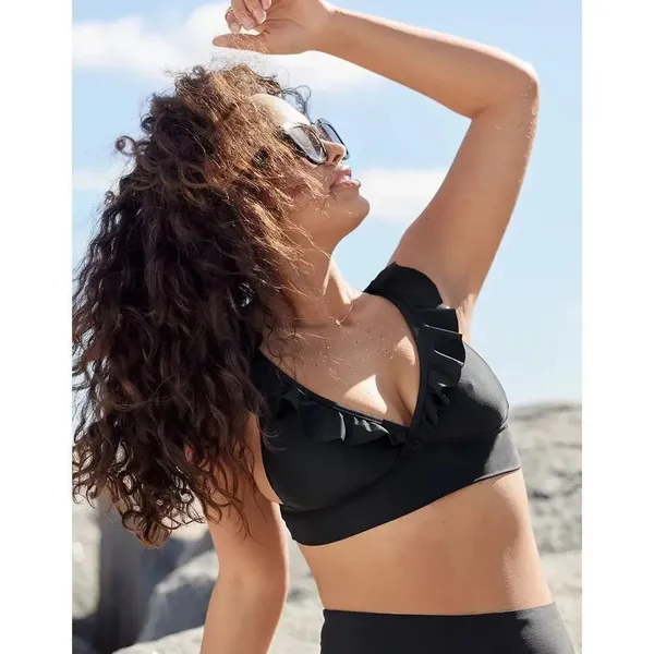 ✨Aerie Ruffle Longline Triangle Bikini Sz Medium Top✨ - Image 2