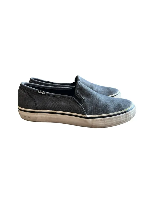 Keds Womens 7.5 Grey Canvas Slip On Sneakers WF59047 USED - Image 7