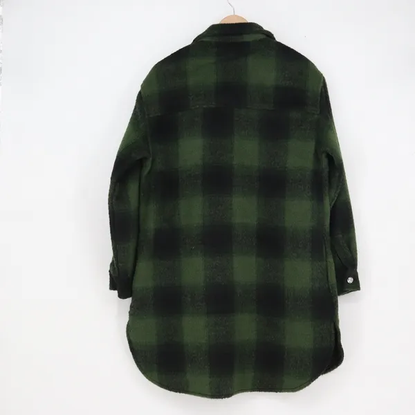 Casa Cabana Brenda Plaid Shacket Black Army Green Buffalo Check Button Down S - Image 9