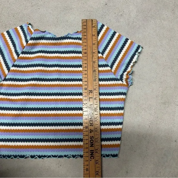 NWT L* Space Under The Sun Wildflower Rashguard Top Striped Ruffle Edge Size M - Image 7