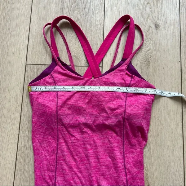 Lululemon Run For Gold Tank Hot Pink Magenta Running Tank Top Sports Bra Size 8 - Image 9