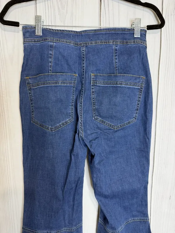 We The Free People Blue Jeans Sz 27x29 Flare Leg Bell Bottom Side Zip High Rise - Image 5
