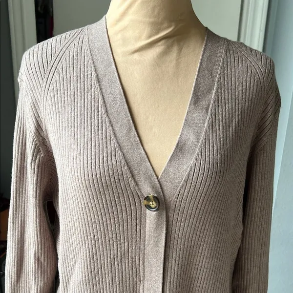 Ribbed button-up duster cardigan - Image 3