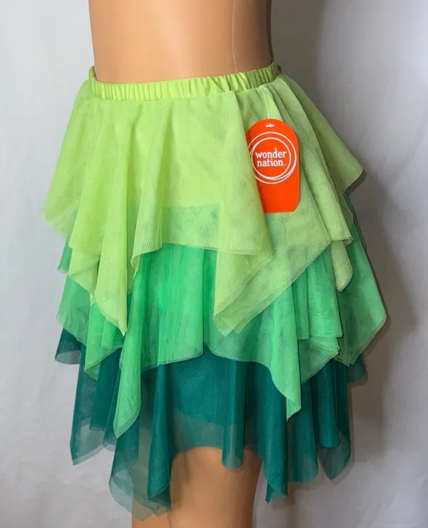 Green mesh layered skirt - Image 2