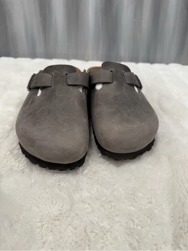 Birkenstock Boston Oiled Leather Clog iron - Image 2