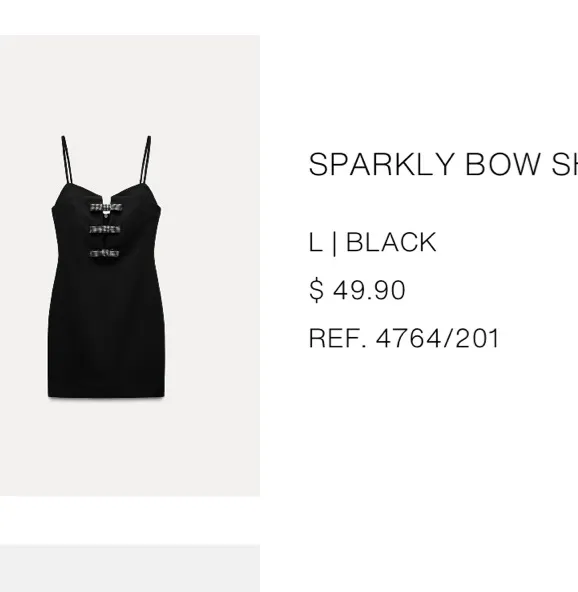 ZARA Bow Dress Black Mini - Image 2