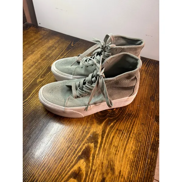 Vans Green Platform Sneakers Women Size‎ 6.5 - Image 2