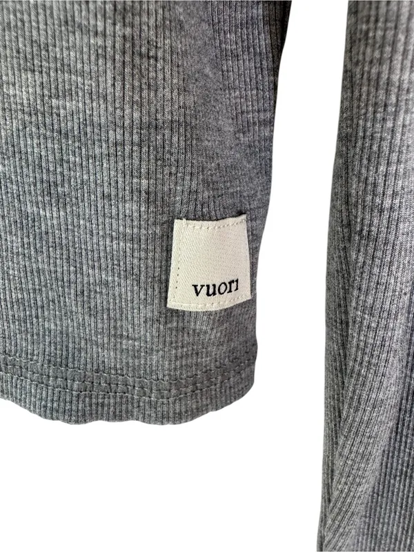 NEW Vuori Women’s Long Sleeve Ribbed Mudra Fitted Tee Top Gray Size XL - Image 6