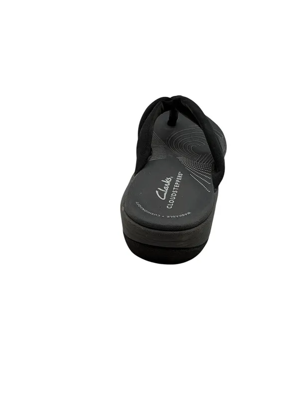 Clarks Size 7 Cloudsteppers Cushioned Black Flip Flop Knotted Strap Sandals - Image 8