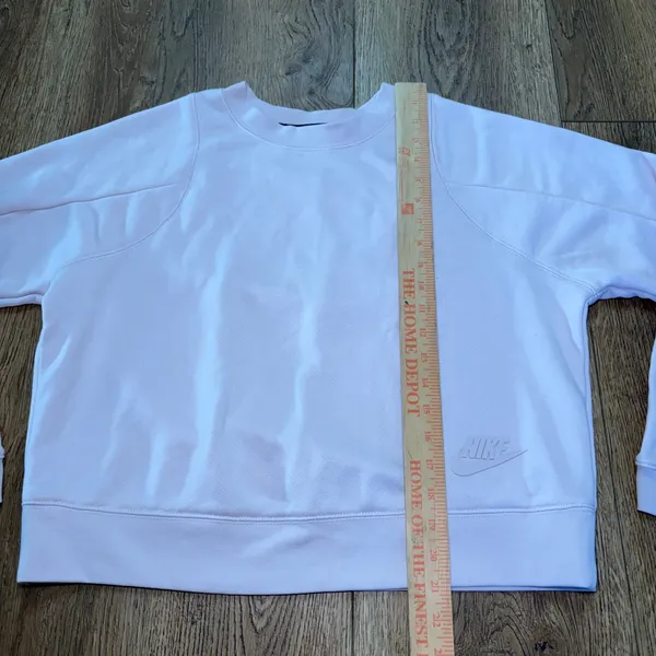 Nike Sportswear Essentials Light Pink Cropped Sweatshirt Crewneck Womens Small - Image 3