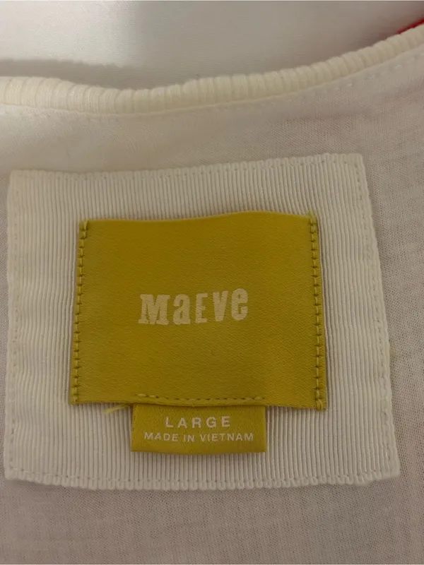 Maeve Anthropologie Large Colorblock Pleated Dress Red White Gray Sleeveless - Image 2