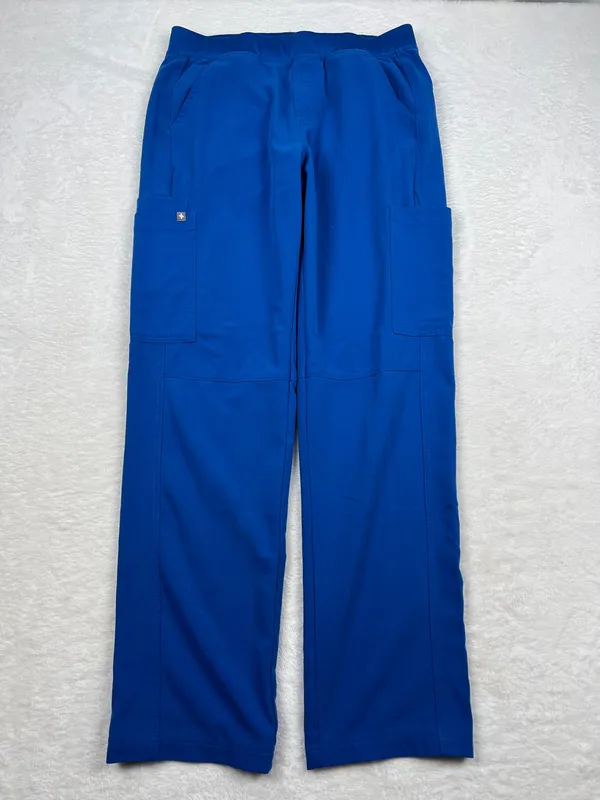 FIGS Men’s Chisec Scrub Top L Axim Cargo Pants M Royal Blue Set - Image 3
