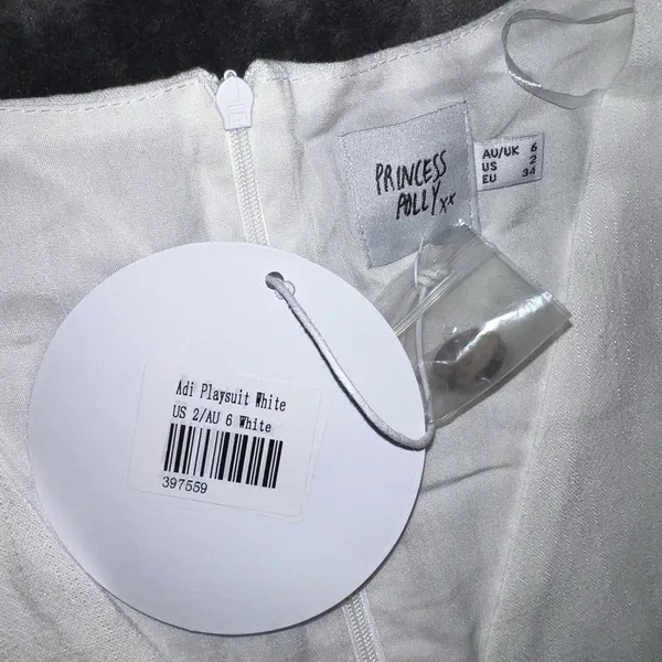 Princess Polly Adi Romper in White Size 2 New with tag - Image 10