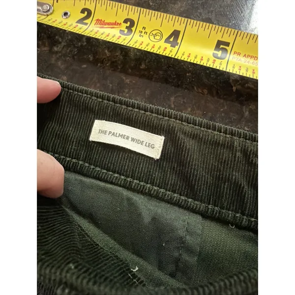 Ann Taylor Loft The Palmer Wide Leg Cordoroy Pants Dark Green Sz 6 Sailor Pocket - Image 5