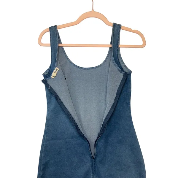 Derek Heart Womens Small Blue Denim Look Bodycon Dress Sleeveless‎ Mini NWOT - Image 6