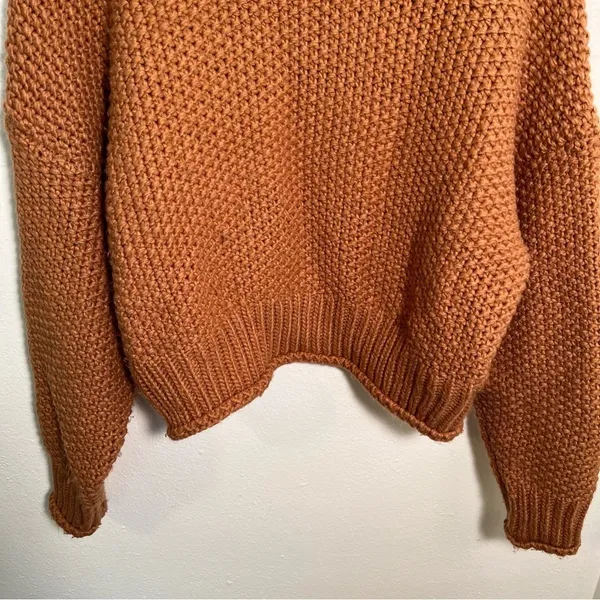 Etophe‎ Studios Women's Size Small/Medium Mock Neck Sweater Rust Brown Orange - Image 4