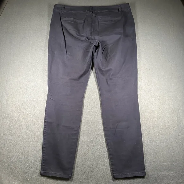 AERO Skinny Ankle Pants Womens 16 Long Navy Casual Chino‎ Stretch Flat Front - Image 13