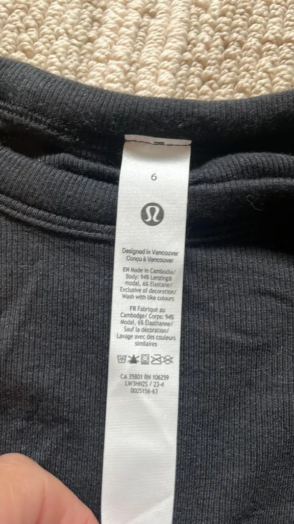 Lululemon Black Cropped Long Sleeve  - Image 7