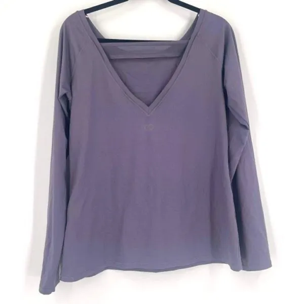CALIA by Carrie Underwood Women's‎ Long Sleeve Elastic V Back Top Purple Large - Image 3